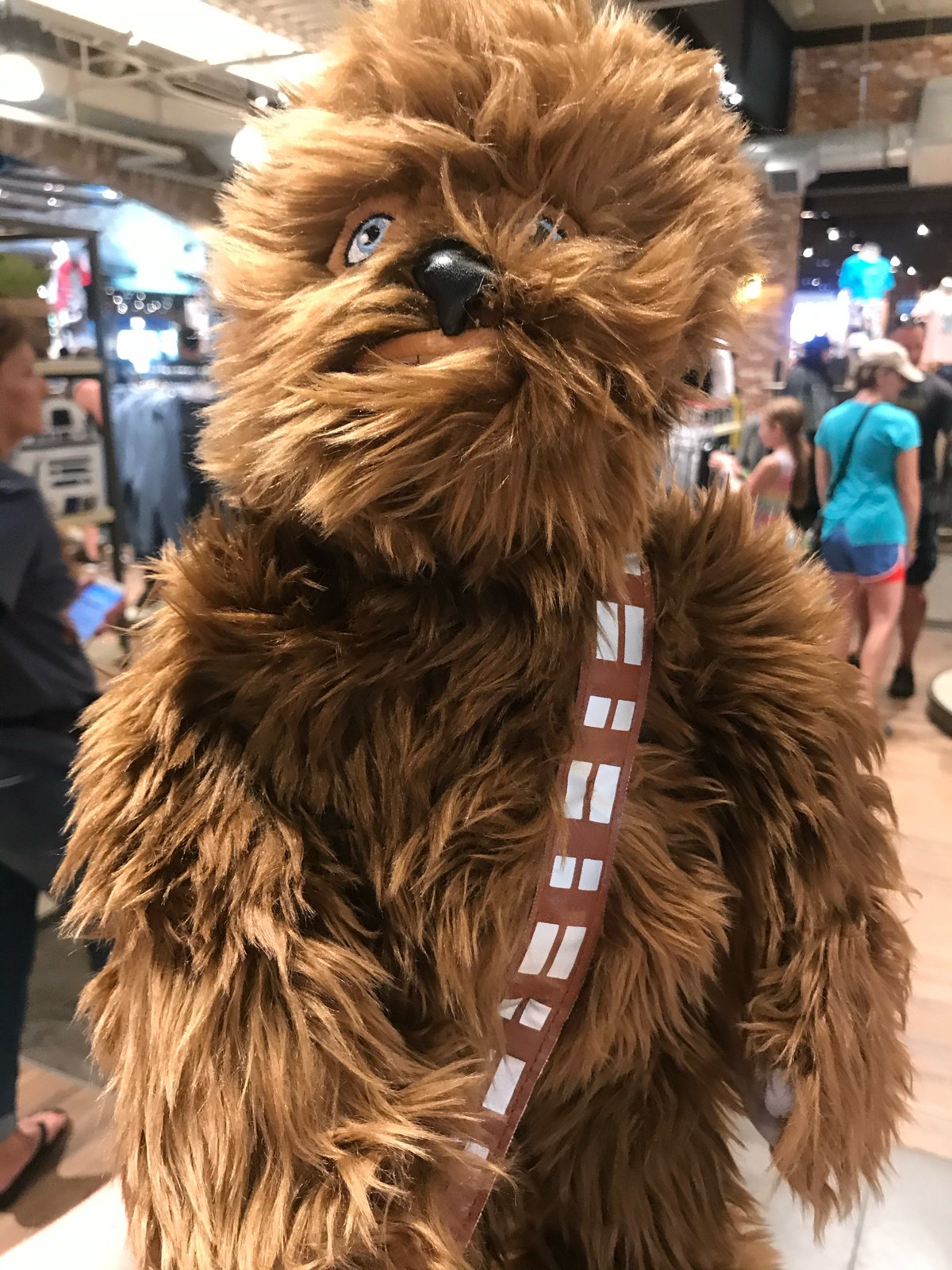 Close-up photograph of Chewbacca at a Star Wars attraction