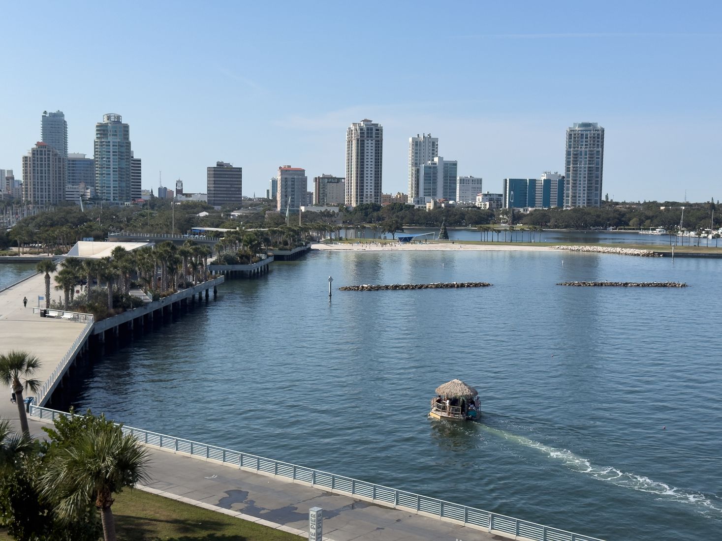 Florida waterfront with buildings across the lake